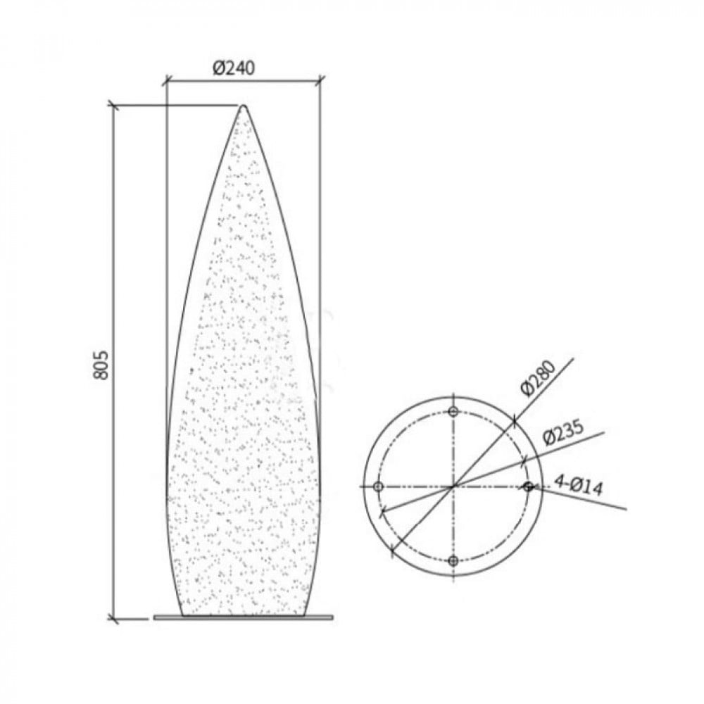 Decorative White Droplet Pathway Light Model: 1196