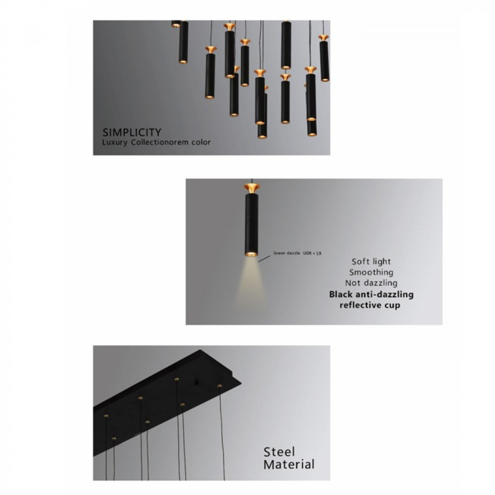 Tiebo Black Pendant With Gold Line- 883