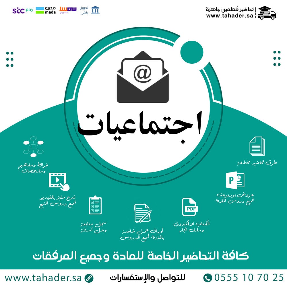 بوربوينت مادة اجتماعيات ثالث متوسط الفصل الدراسي الثاني