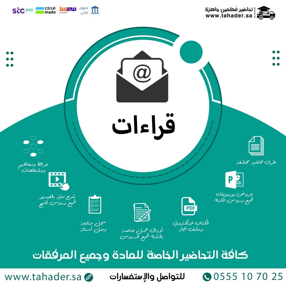 توزيع مادة قراءات 2 مقررات