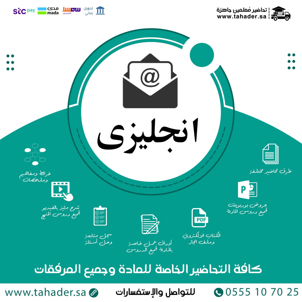 توزيع مادة إنجليزي أول ابتدائي تربية فكرية الفصل الدراسي الثاني
