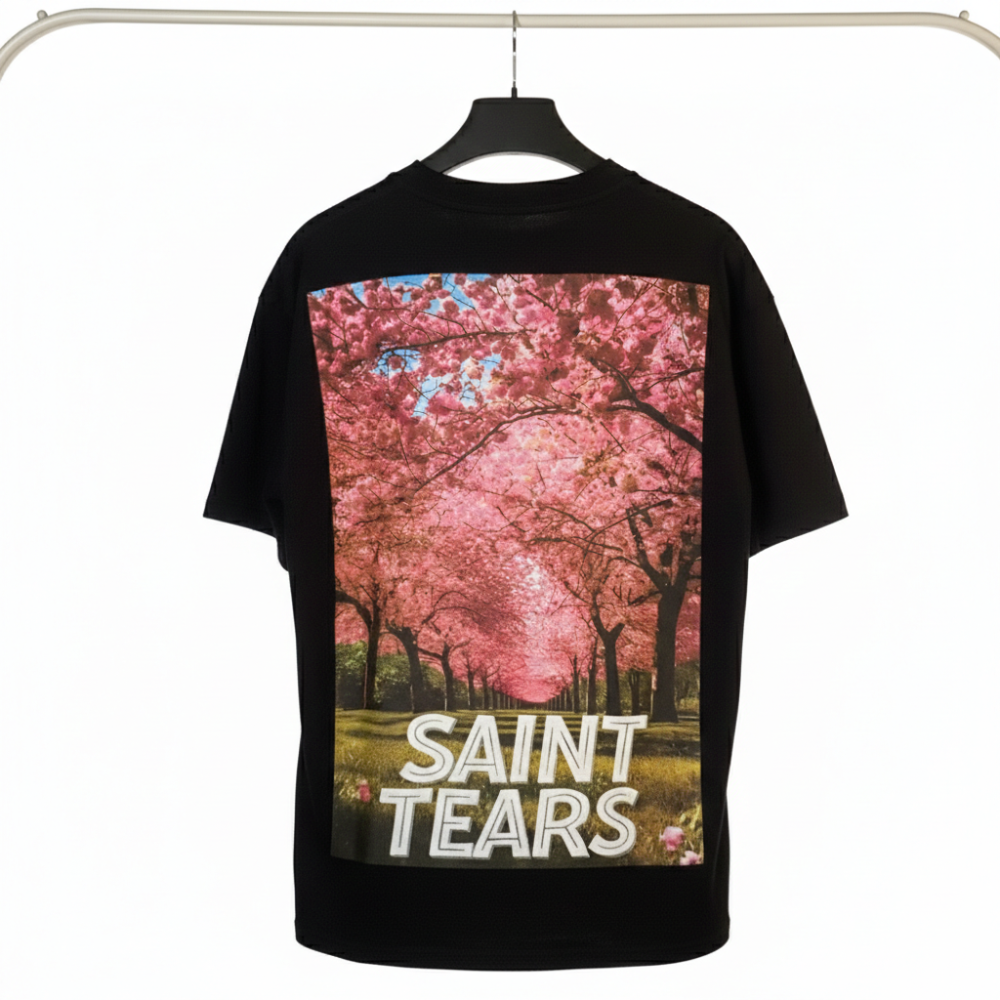 تيشيرت "SAINT TEARS" - إصدار أزهار الكرز (Oversized Edition)