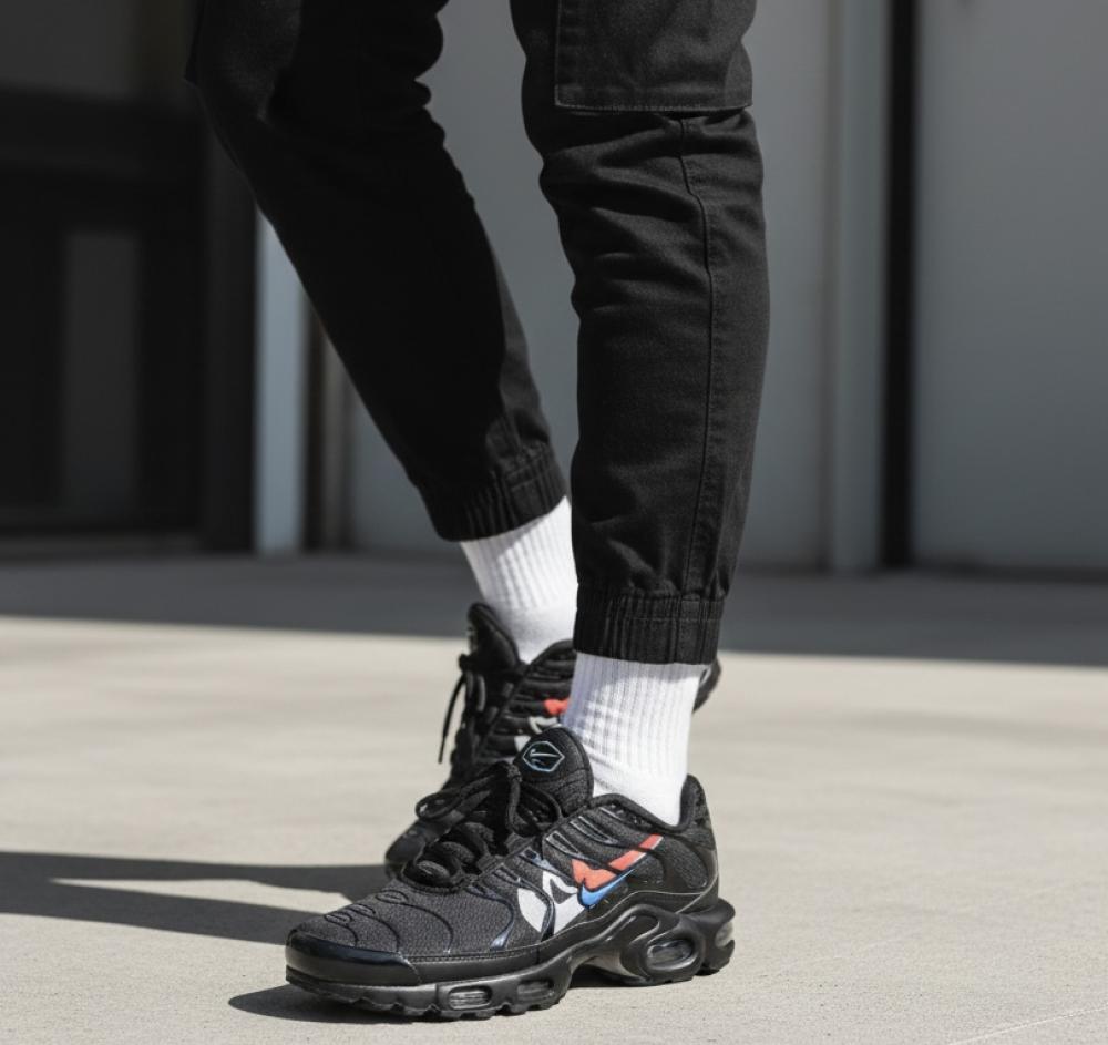 Nike Air Max Plus 'Multi Swoosh - Black Bright Crimson').