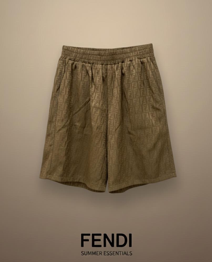 شورت "لوكس مونوغرام" البني من FENDI .