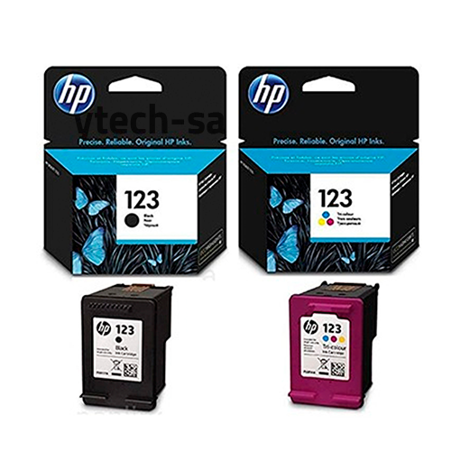 HP Black & Color Cartridge 123 حبر طابعة أسود وملو...