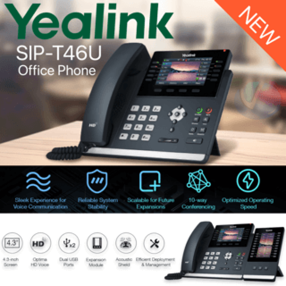 دليل شامل حول جهاز Yealink SIP-T46U: الأداء المتقدم في عالم الاتصالات المؤسسية