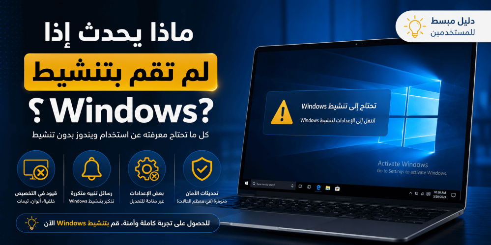 ماذا يحدث إذا لم تقم بتنشيط Windows؟