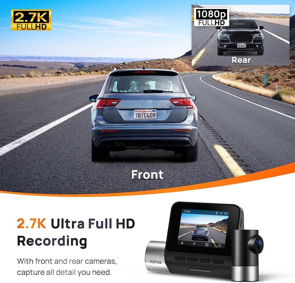70mai True 1944P Ultra Full HD Dash Cam Pro Plus+ A500S Front