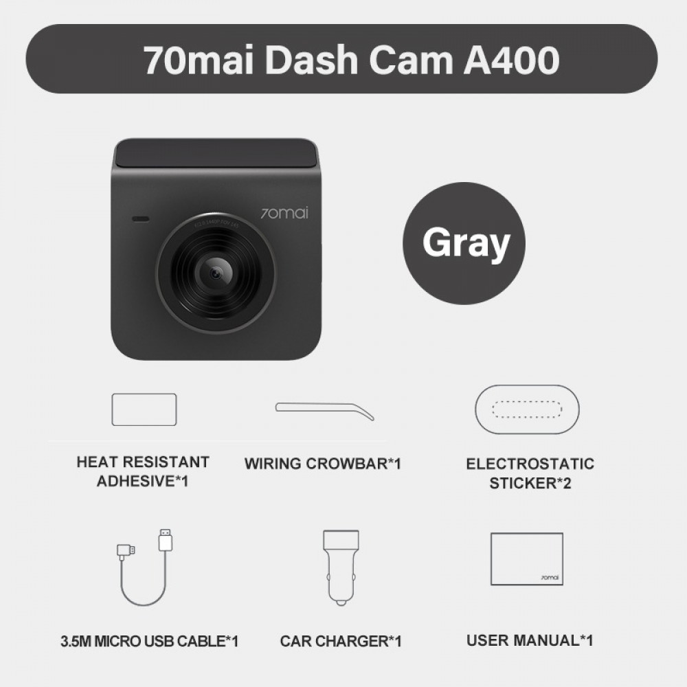 70mai A400 Dash Cam 2K With 64 GB Memory Card IPS Built in WiFi Smart Dash  Camera For Cars Parking Monitor 145° Wide-Angle FOV WDR Night Vision 1440P  Quad HD Car Camcorder