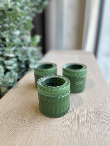 علبة مناديل زجاج  أخضر