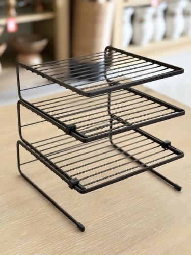 رف تنظيم حديد أسود