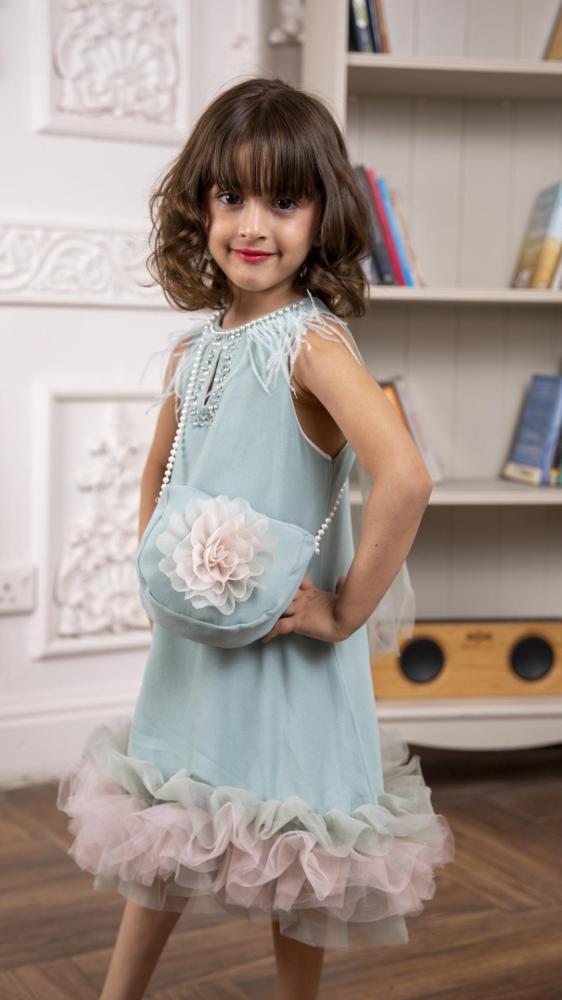 فستان بناتي مع شنطة طقم