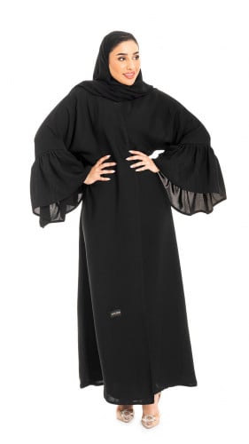 عباية سوداء باكمام كلوش