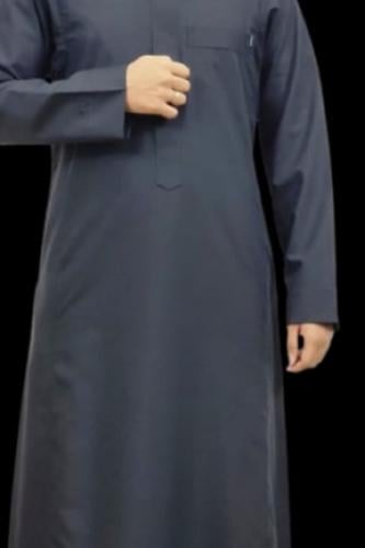 ثوب اسود سحاب مخفي كم سادة قلاب رجالي