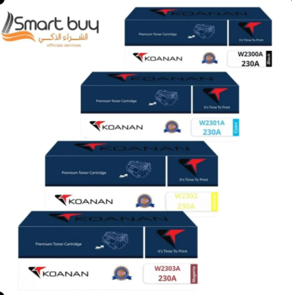 حبر كونانKOANAN 230A – طقم كامل (أسود، سماوي، أصفر، أرجواني)