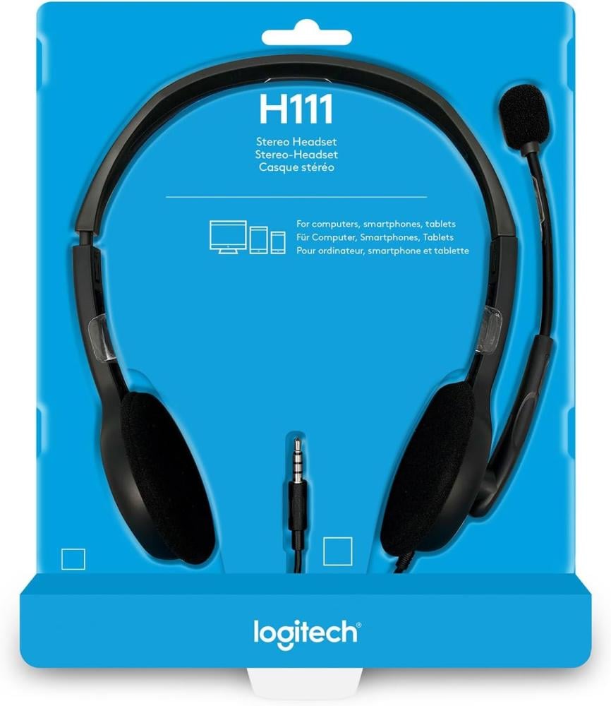 Logitech H111 Stereo On-Ear Wired Headphones الشراء الذكي