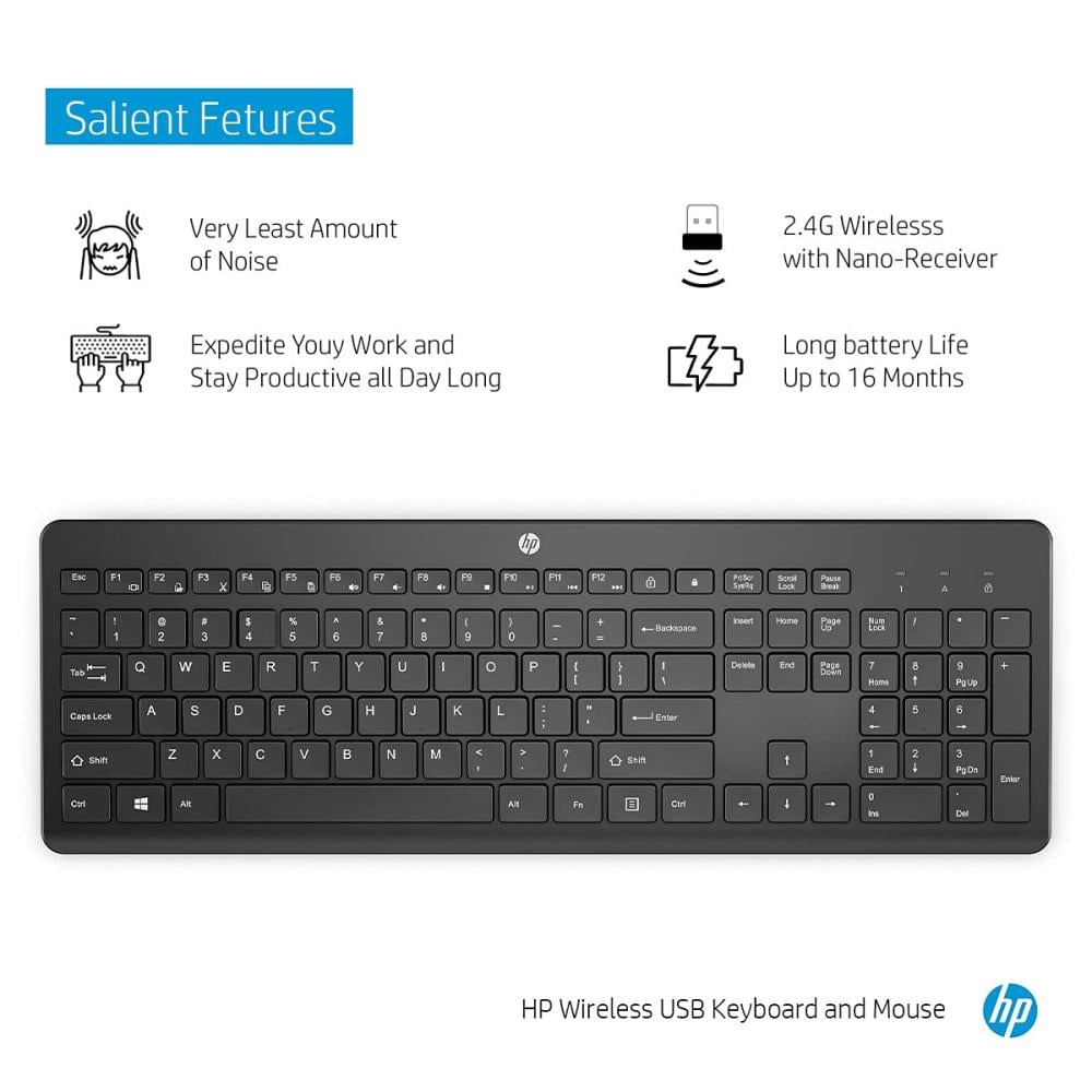 HP 235 Wireless Keyboard with Sleek Design