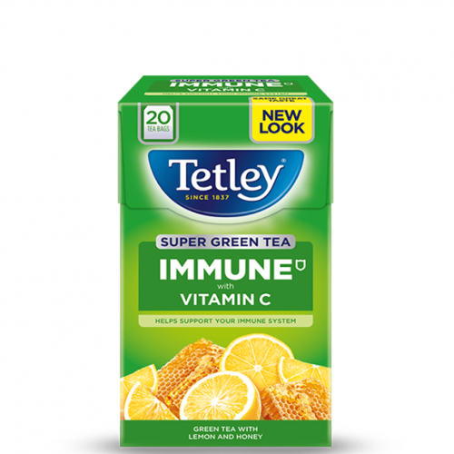 شاي أخضر سوبر Tetley بالعسل والليمون