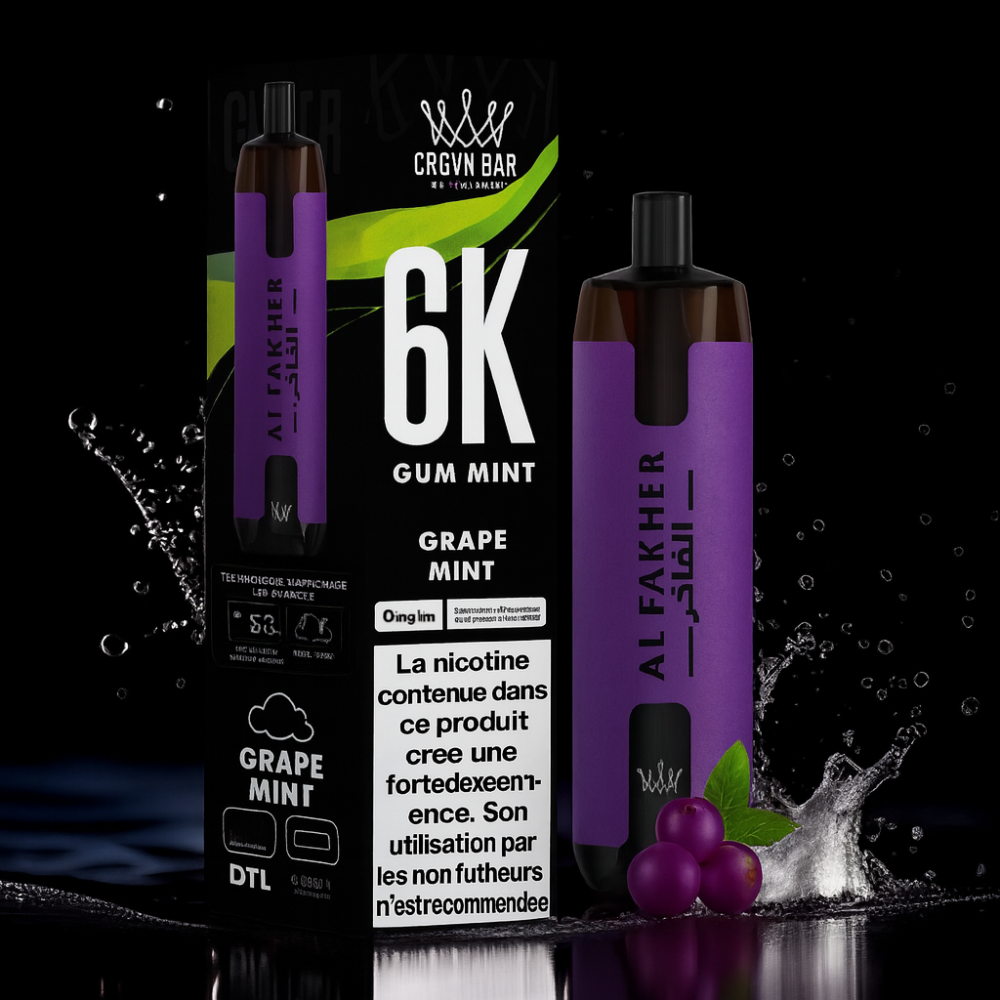 الفاخر كراون بار سوبر ماكس 6000 شفطة عنب نعناع