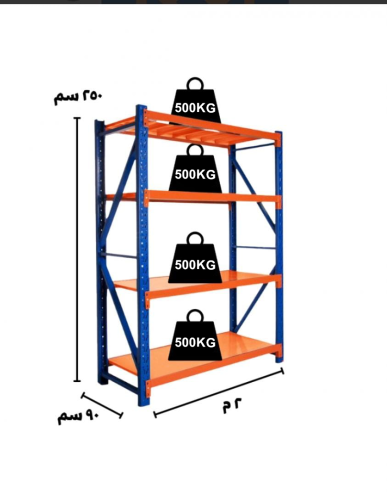 رفوف تخزين حديد 250x200x90cm