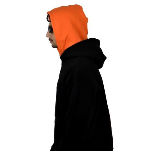 Hoodie Black Double cap Blue هودي اسود وبرتغالي دب...