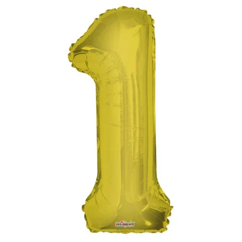 بالون رقم 1 كل الحروف فضي وذهبي Helium balloon