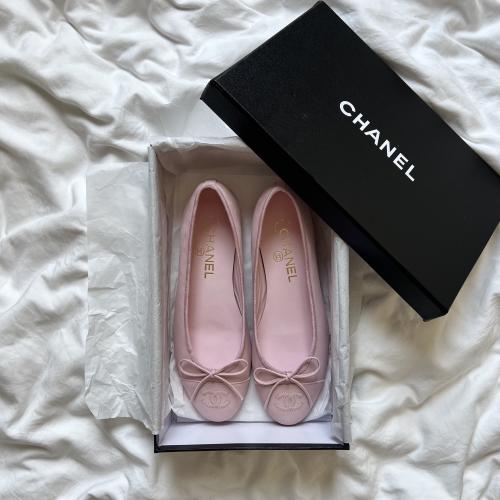 BALLET FLATS Cotton & Patent Calfskin