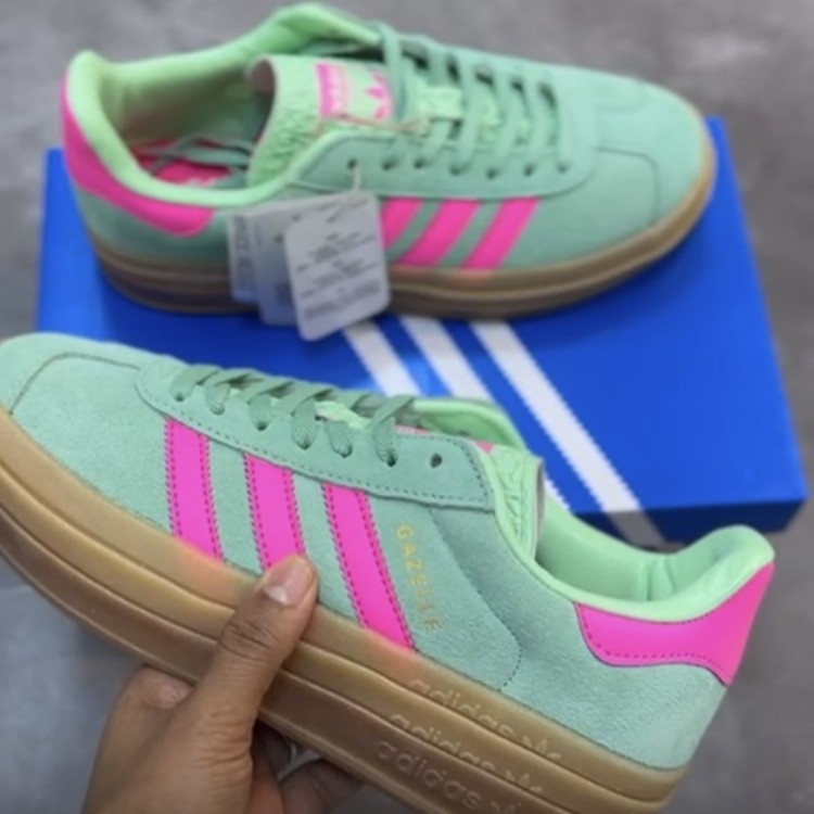 adidas gazelle silver green womens Adidas Gazelle Bold Pulse Mint Pink  LOCKERSTREET