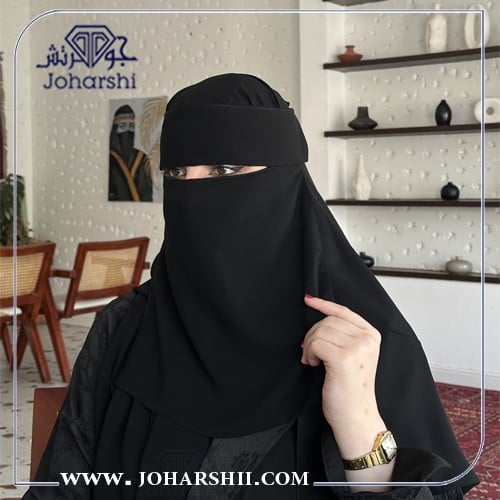 برقع سعودي بلوقر مطاطين طويل - براقع