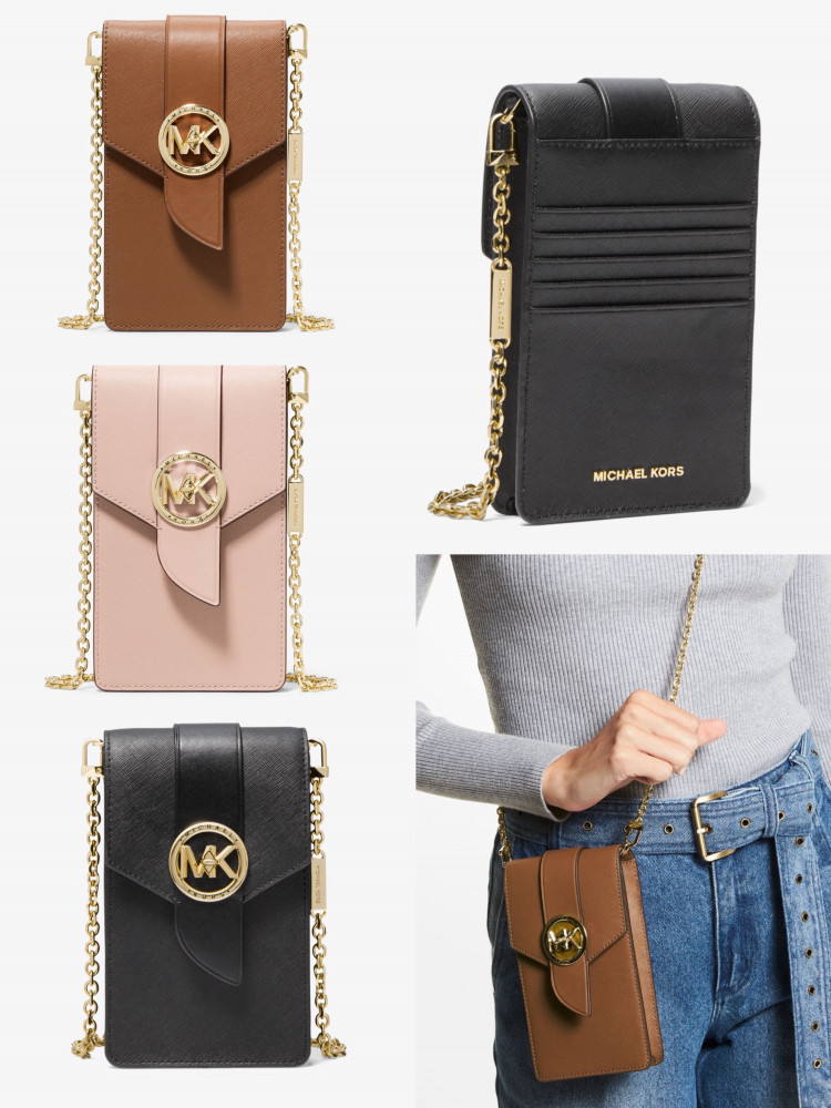 حقيبة جوال Small Saffiano Leather Smartphone Crossbody Bag - pink shopping  sa