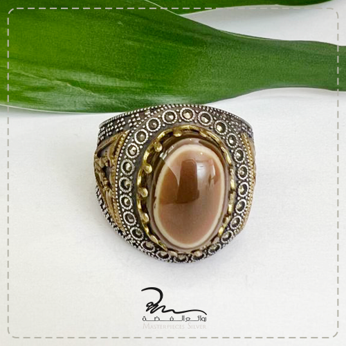 خواتم فضة رجالي وعقيق فاخر