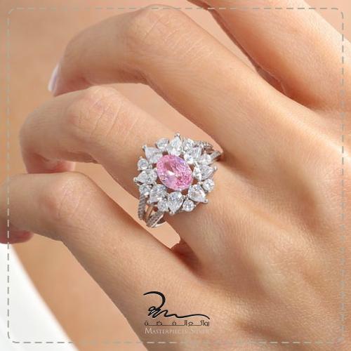 خاتم فضة نسائي احجار كريمة