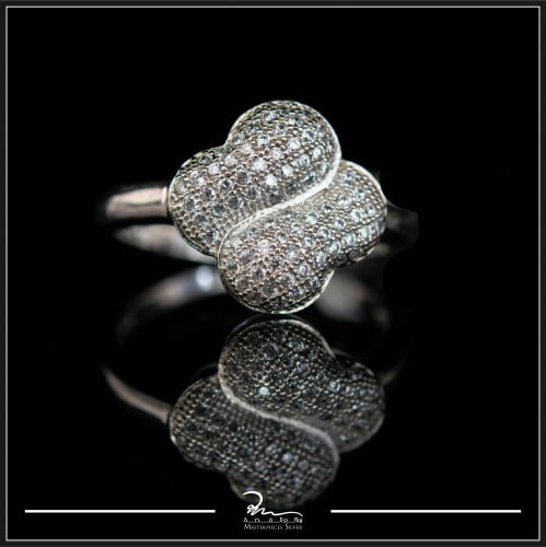 خاتم نسائي فضة على شكل وردة