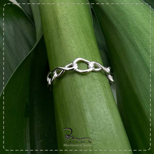 خاتم فضة فخم نسائي