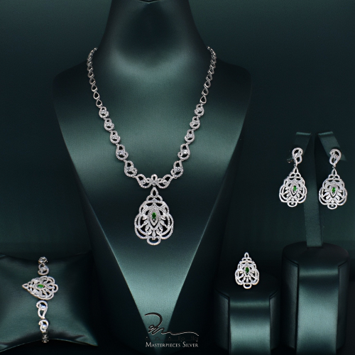 طقم فضة نسائي فاخر