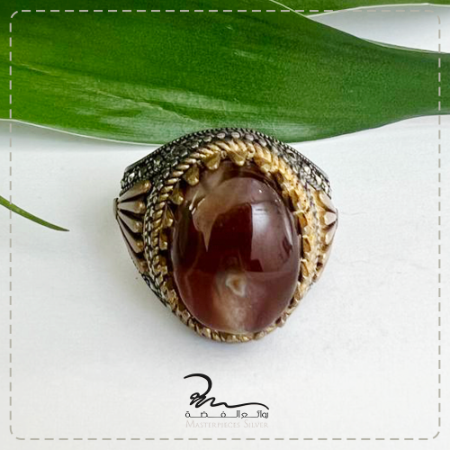 خواتم فضة رجالي وعقيق فاخر