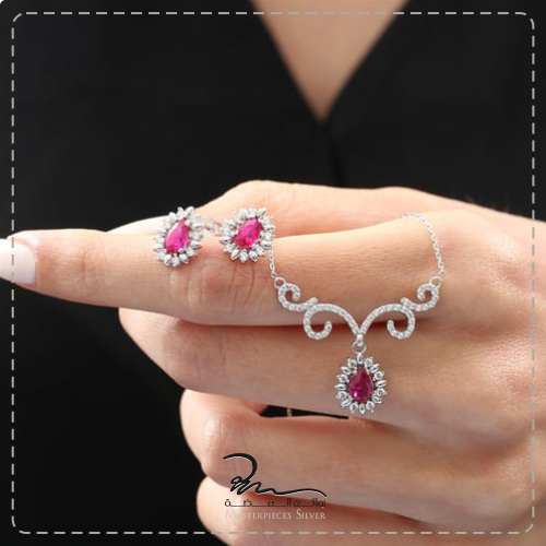 طقم فضة ناعم نسائي