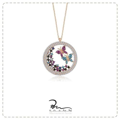 سلسلة نسائية فضة عيار 935 فاخرة بطلاء الذهب