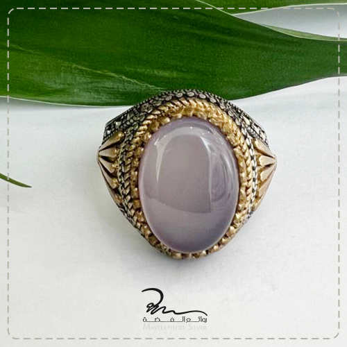 خاتم فضة رجالي وعقيق فاخر