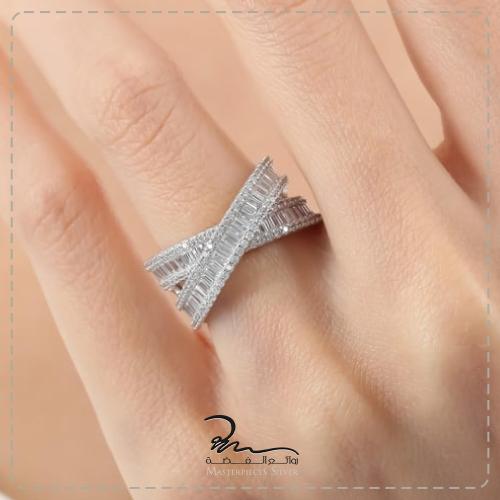 خاتم فضة نسائي احجار كريمة