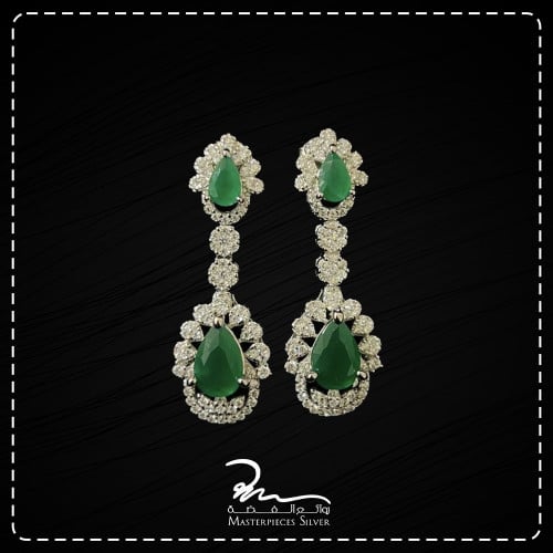 حلق فضة طويل نسائي للسهرات