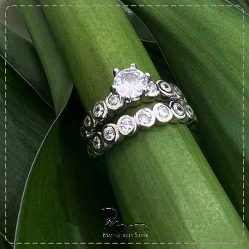 دبل توينز مرصعة زركون شبيه الالماس