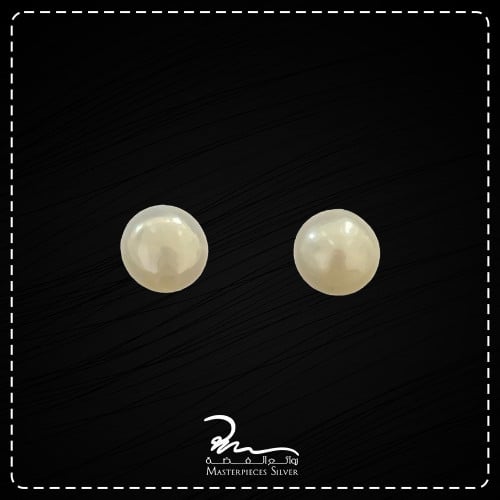 حلق لولو و فضة ناعم عيار 925