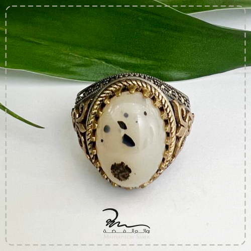 خاتم فضة رجالي وعقيق فاخر