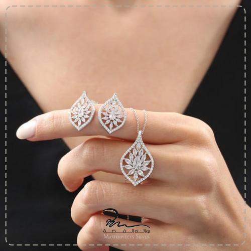 اطقم فضة ناعمة بالزركون