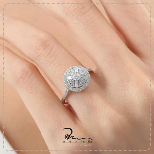 خاتم نسائي فضة فاخر لحفلات الزفاف والمناسبات