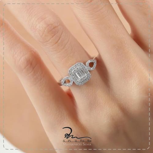خواتم فضة نسائية مرصعة فاخرة