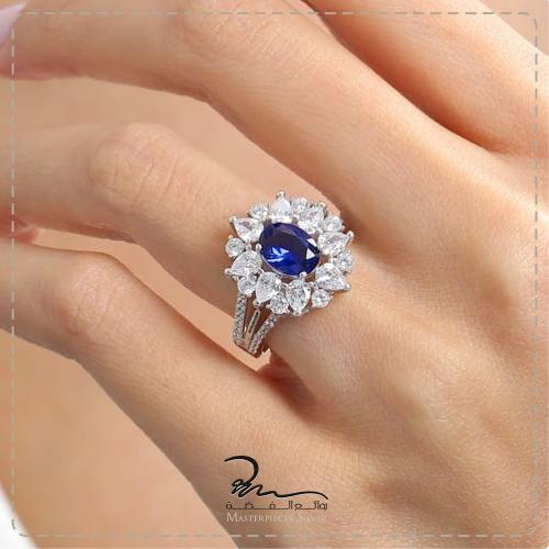 خواتم فضة نسائي احجار كريمة