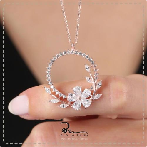 افخم سلسلة فضة نسائية مرصعة