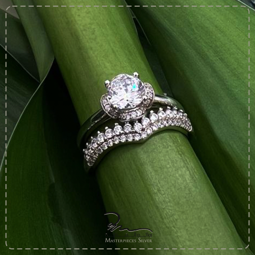 دبل توينز شبيهة الالماس و الفضة الخالص